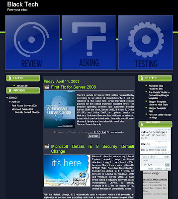 Black Tech Blogger Template