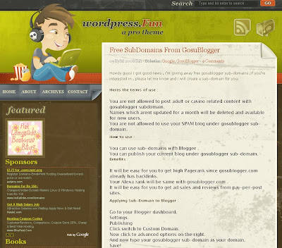 The Wordpress Fun Blogger Theme