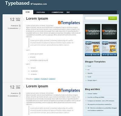 Typebased Blogspot Template
