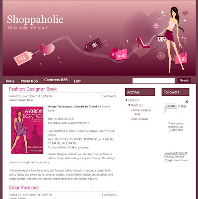 Shoppaholic blogger template