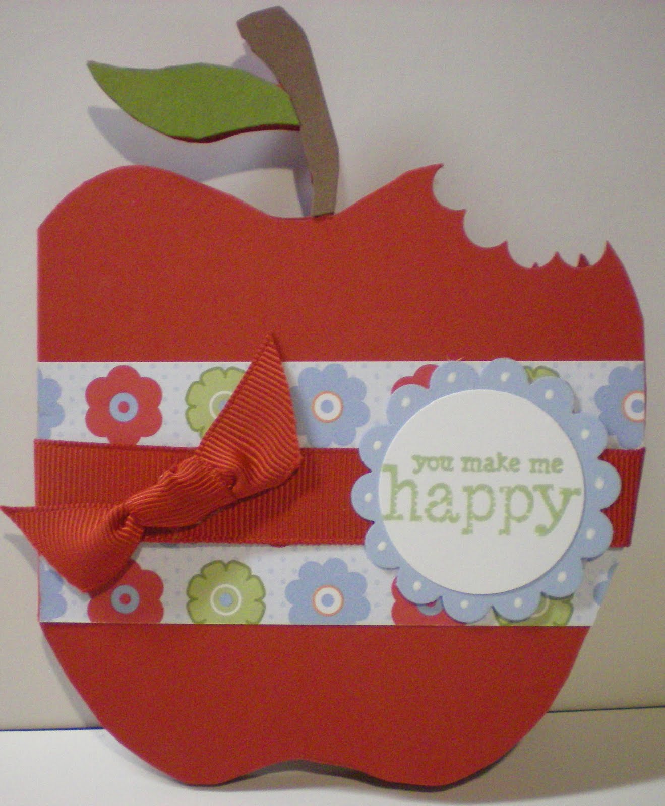 Creative Crafts by Elaine Apple Shaped Card