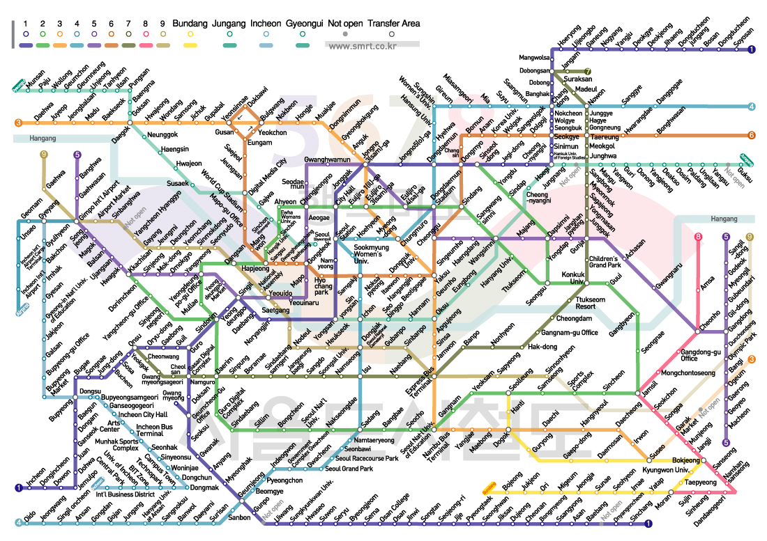 Seoul Tour Guide for English Users: Seoul Metro City Map(subway line ...