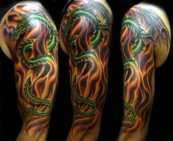 sleeve tattoo, Dragon Tattoo, japanese tattoo, Polynesian tattoo