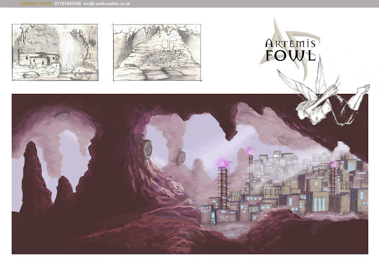 Concept visual and development sketches for ARTEMIS FOWL