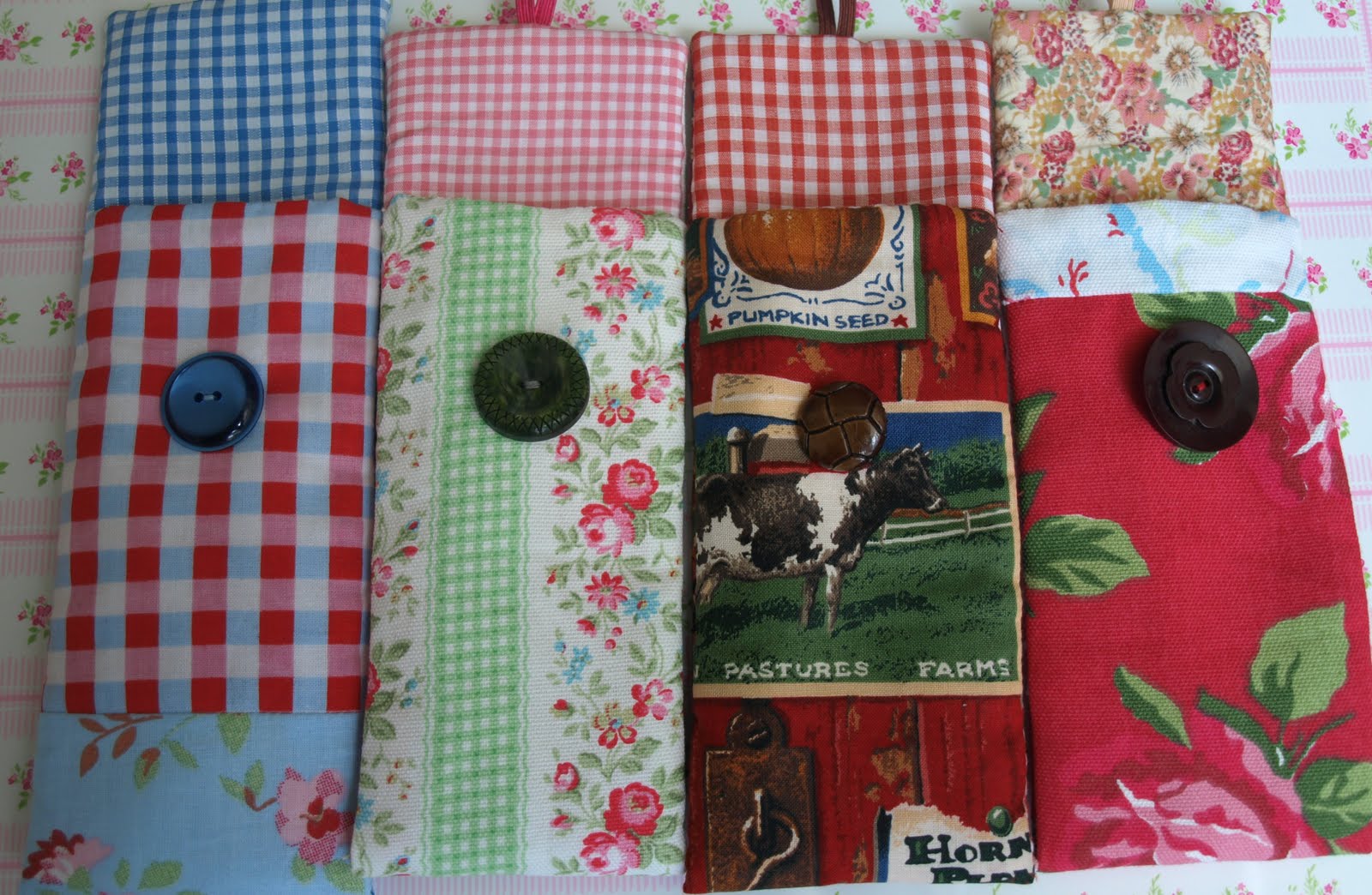 The Sew Happy Shop selection of fabric glasses cases Treat