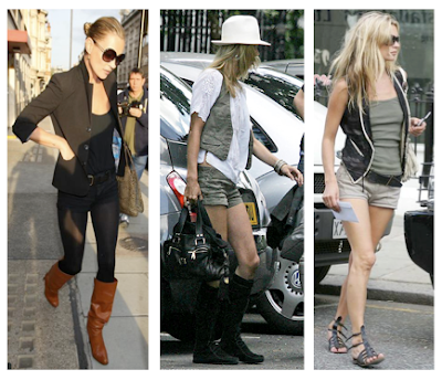 Looks Kate Moss con mini, mini shorts