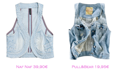 Chalecos: Naf Naf 39,90€ - Pull&Bear 19,95€