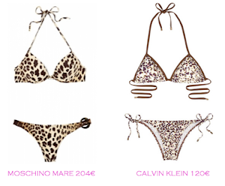 Comparativa precios bikinis para delgadas: Moschino Mare 204€ vs Calvin Klein 120€