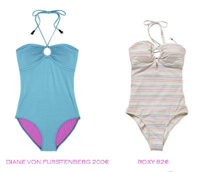 Comparativa precios bañadores rellenitas: Diane von Furstenberg 200€ vs Roxy 82€
