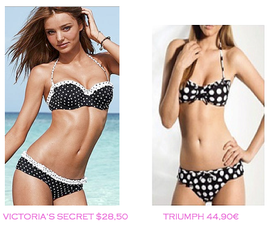 Comparativa precios bikinis para mucho pecho: Victoria's Secret $28.50 vs Triumph 44,90€