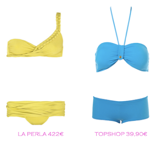 Comparativa precios bikinis para mucho pecho: La Perla 422€ vs TopShop 39,90€