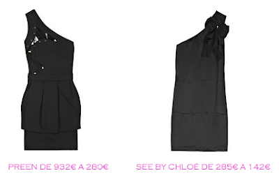 Tienda online: Net-a-porter: Vestido LBD: Preen 280€ vs See by Chloé 142€