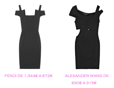 Tienda online: Net-a-porter: Vestido LBD: Fendi 672€ vs Alexander Wang 315€