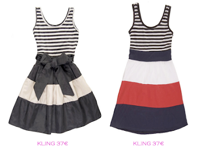 Comparativa precios: Vestidos rayas marineras: Kling 37€ vs Kling 37€