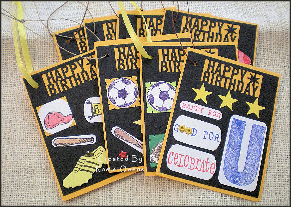 RubberStampRosie's Card Factory SPORTY BIRTHDAY CARDS