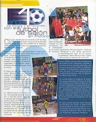 15 AÑOS DE VIDA DEPORTIVA INSTITUCIONAL DEL FUTBOL DE SALON DEL ECUADOR