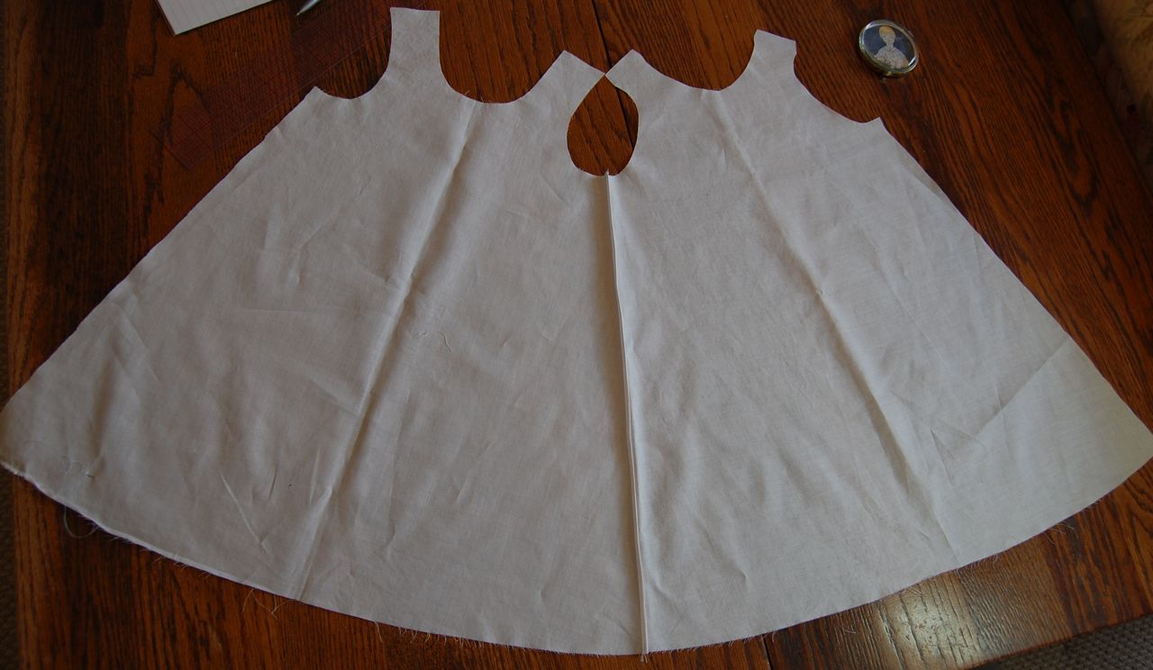 The Old Fashioned Baby Sewing Room Lesson on a Gertrude Baby Slip Stitching