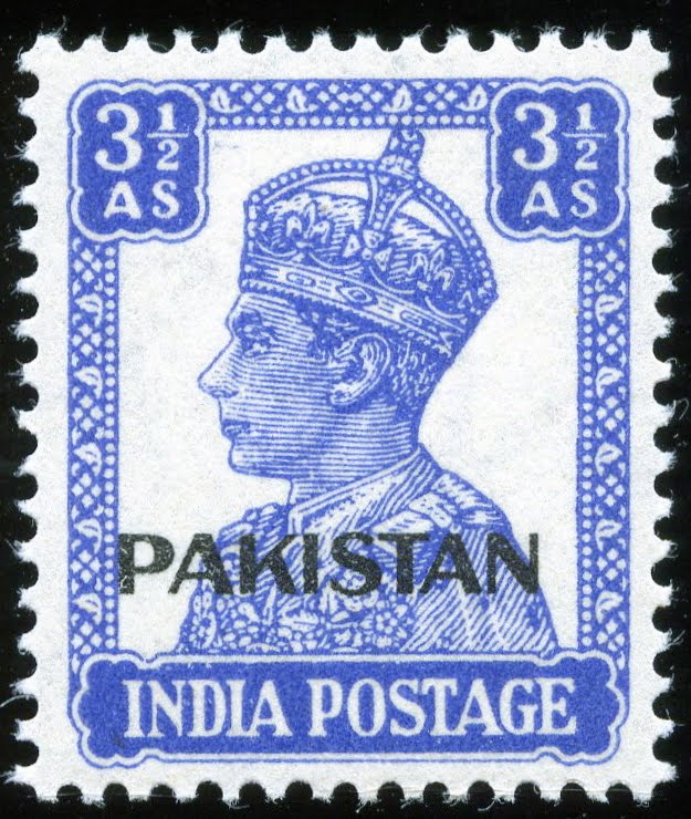 King VI Postage Stamps Pakistan 1947 (Oct 1st). Stamps of India