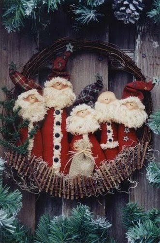 Guirlanda de Papai Noel com moldes
