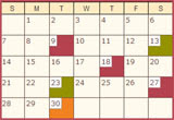 My Calendar of Events!