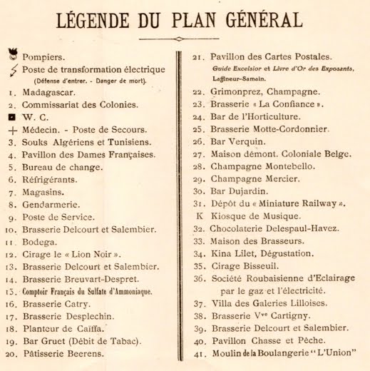 Légende du plan général