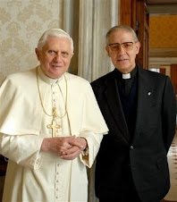 The black pope (Jesuit General and head Mason of the world, son of satan) with his puppet Ratzinger