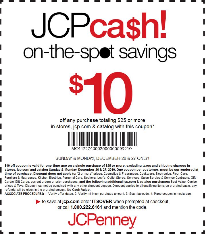 0 Save $10 on a $25 purchase @ Macys & JCPenney--printable coupon