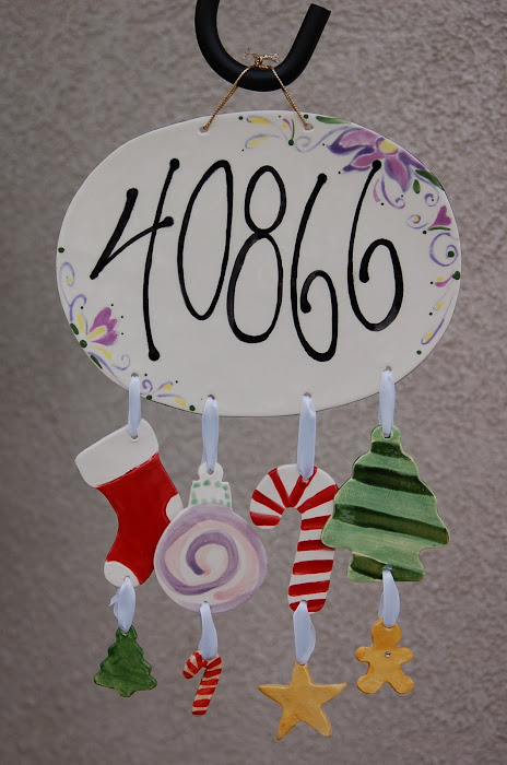 Address, Welcome, Family name Plaques w/ seasonal wind chimes
