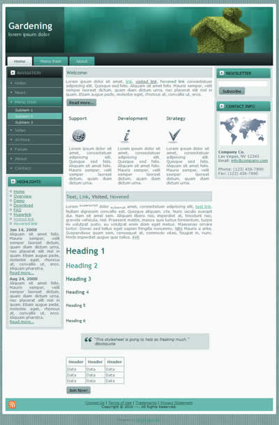 Free Css Templates Free 3 Column CSS Template