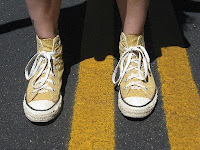 Happy Feet on Re-paved Marcy Street