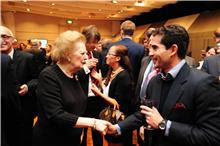 My son Hector Birchwood meeting Mrs Thatcher.