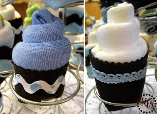 diaper and washcloth cupcakes