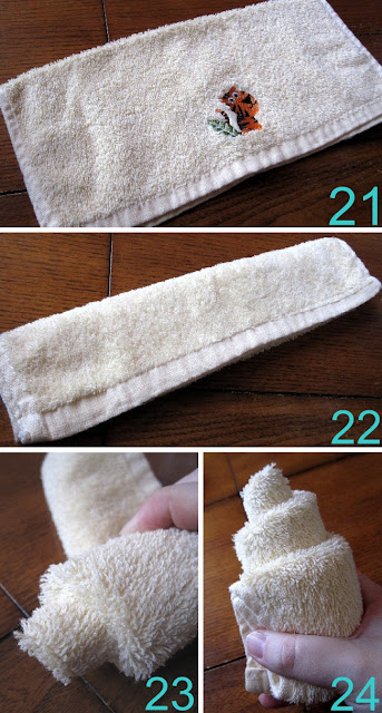 how to fold a washcloth cupcake