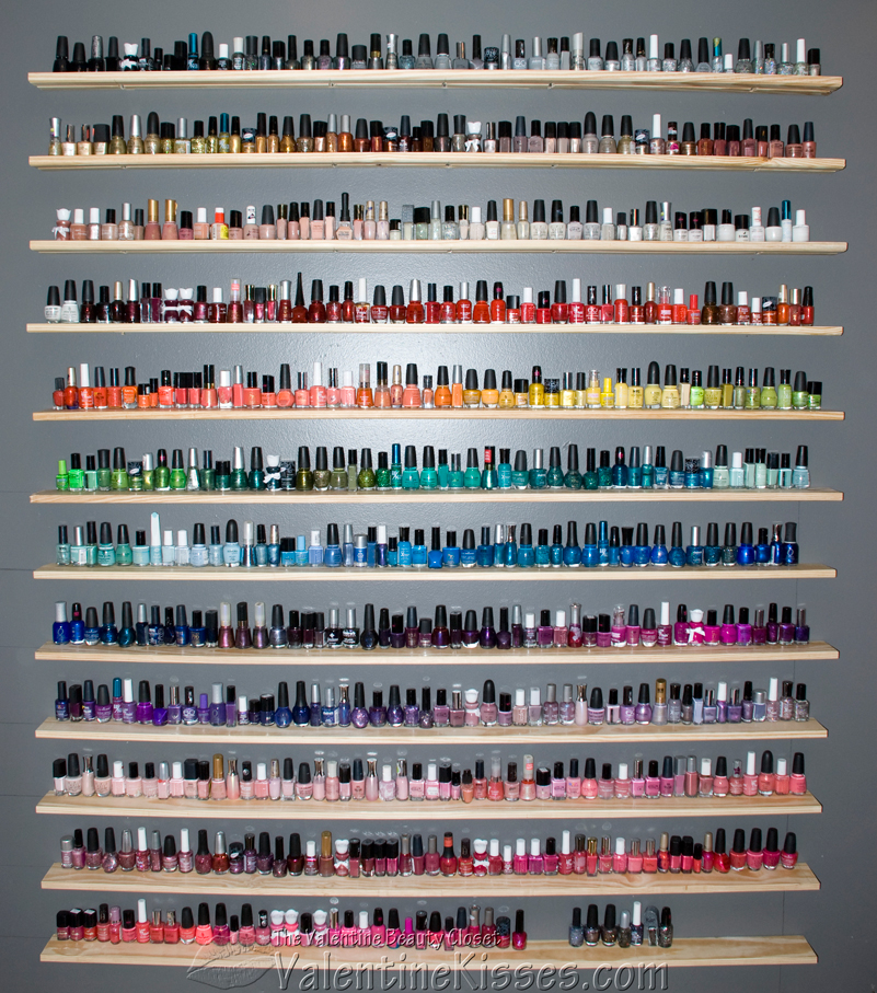Valentine Kisses My Custom Nail Polish Shelf! (updated pics) Plus
