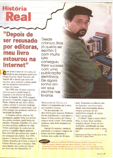 Silas Correa Leite em Reportagem na Minha Revista, Rio de Janeiro