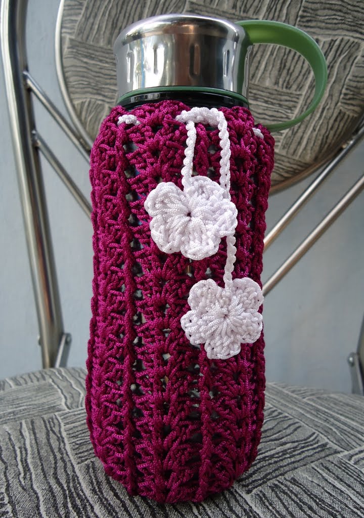Chain Water Bottle Holder Crochet Bottle Holder Water Bottle