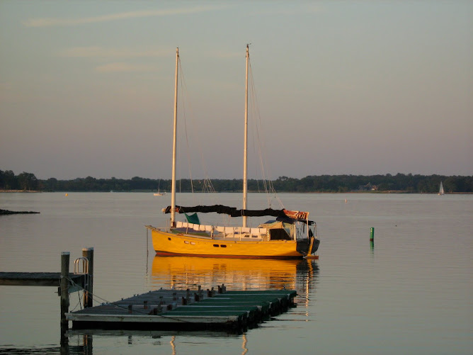 At anchor in St Michaels, Maryland.