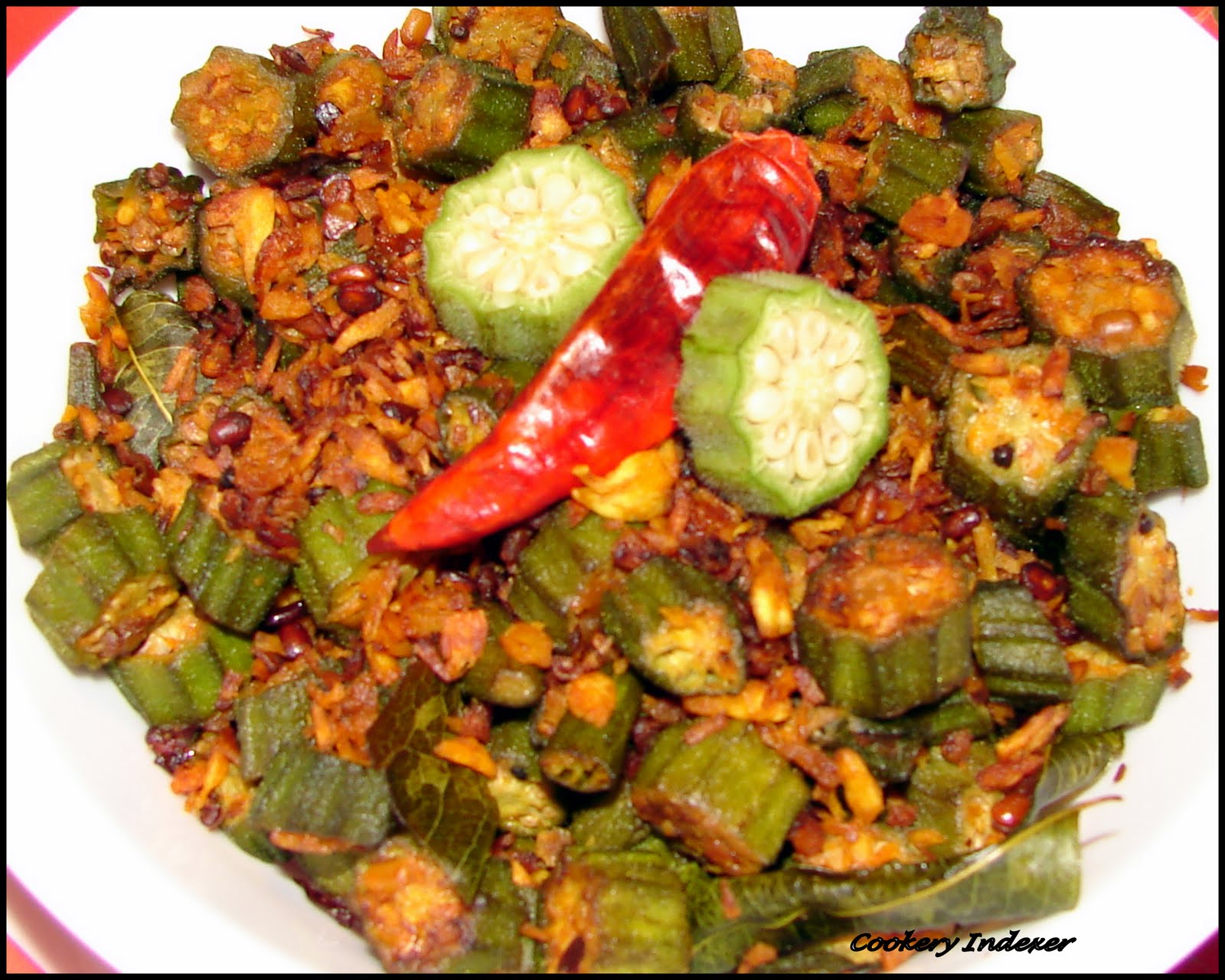 ! Regional Indian Cuisine Blogroll ! Vendakka Thoran (Okra / Lady's