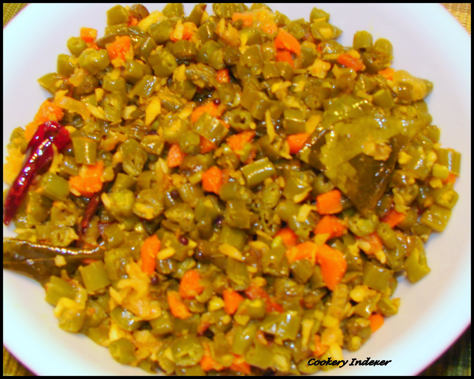 ! Regional Indian Cuisine Blogroll ! Green Beans Carrot Stirfry (Thoran)