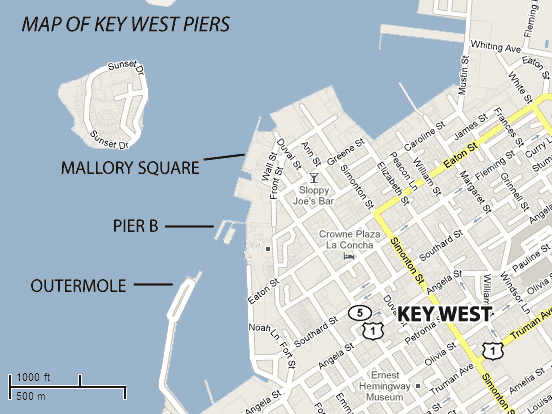 Key West Piers Map