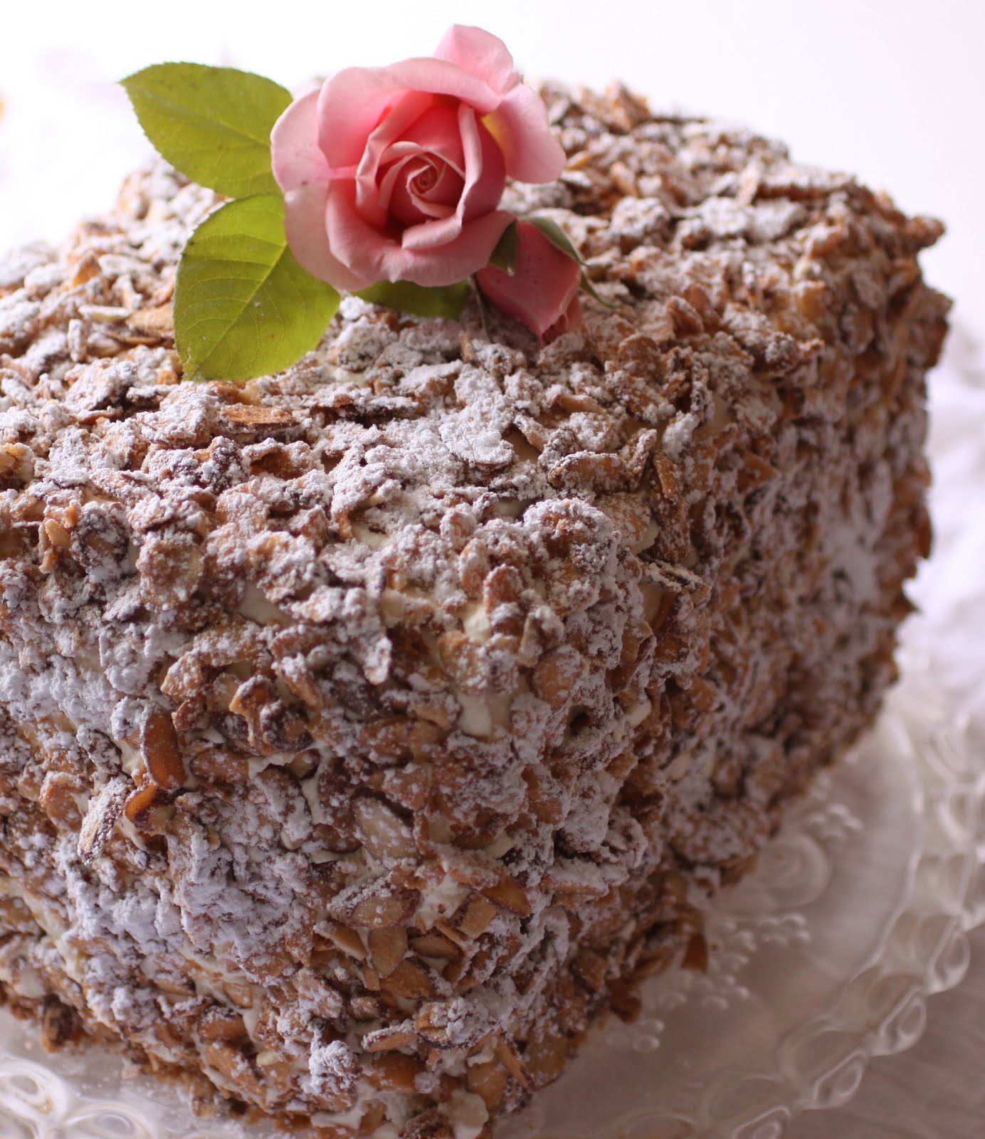 Seattle Pastry Girl Muchas Leches Cake with Sugared Almonds