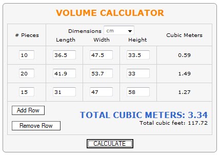cubic meter calculator volume m3 shipping meters box malaysia freight total boxes result