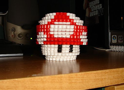 The Girl Gamer: 3D Perler Bead Mario Mushroom
