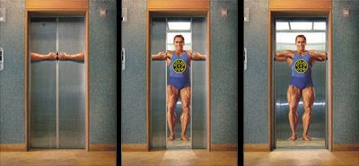 creative and funny elevator for fitness company