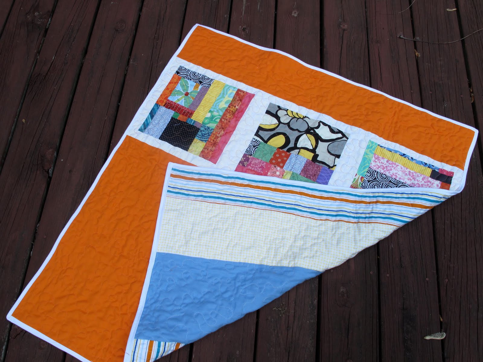 Two Hippos Orange Creamsicle Quilt