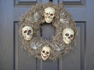 finished skull wreath