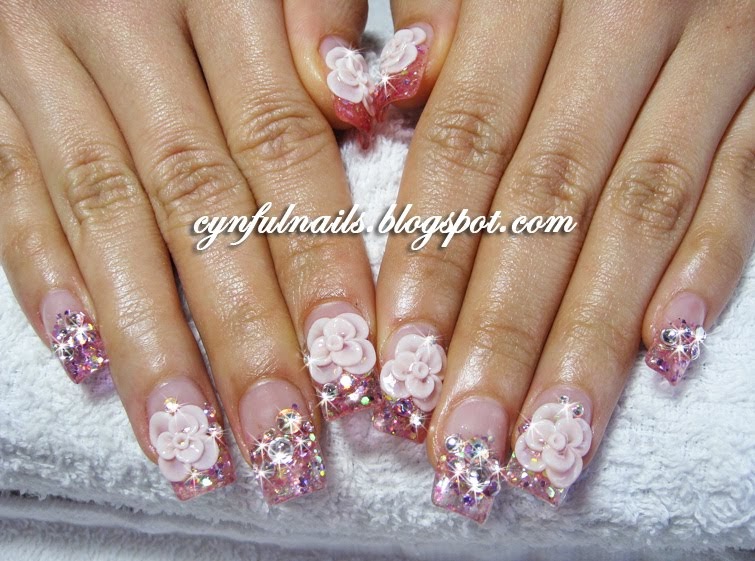 Cynful Nails: Bridal nails, flowers.