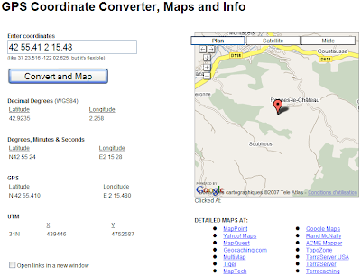 conversion donnees GPS dans une carte Google Maps