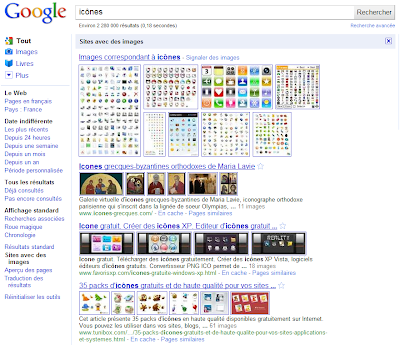 Google : sites avec des images