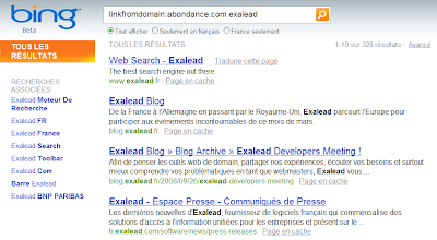 Bing : l'opérateur LinkFromDomain